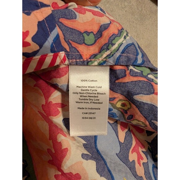 Talbots Cotton Button Front Shirt -Botanical Paisley Long sleeve.size M - Picture 7 of 14